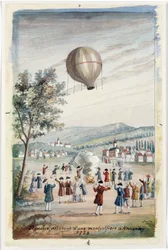 „Egy Montgolfier első mennybemenetele Annonay-ban”, Franciaország, 1783. június 5.