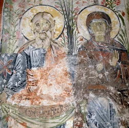 Freskók Agios Panteleimon kolostorában, Tilos szigetén, Görögországban