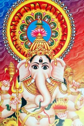 Ganesha vagy Ganapati: az elefántfejű hindu isten.