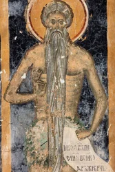 Kolostor (manastirea Sucevita). A templom. Külső. A kórus. Nyugati rész. Falfestmény.