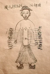 Hagyományos vietnami orvoslás múzeuma, csatornák és edények, az akupunktúra könyve, Ho Si Minh-város, Vietnam