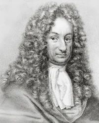 Gottfried Wilhelm von Leibniz (1646-1716) német matematikus, filozófus és tudós portréja, metszet