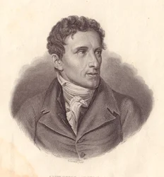 Antonio Canova olasz szobrász (1757-1822) portréja, A Locatelli rézmetszete Giuseppe Bossi festményéből