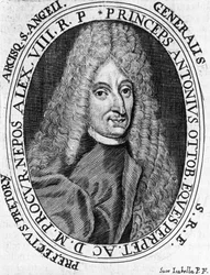 Antonio Ottoboni herceg (1646-1710), a pápai hadsereg tábornoka portréja, metszet