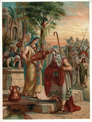 Rebecca a kútnál, 1900 körül (litográfia)