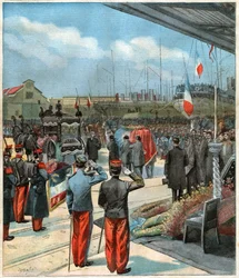 Pierre Savorgnan de Brazza francia felfedező holtteste Dakarból (Szenegál) Párizsba repatriált (illusztráció)
