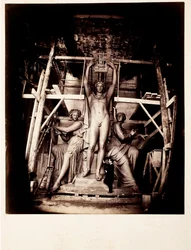 Amié Millet szobrászművész Apollo koronázó tánccal és költészettel, teljes méretű gipszmodell bronz st.