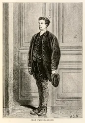 Jean Passepartout, Jules Verne (1828-1905) „80 nap alatt a Föld körül” című művéből, Louis Dumont (szül. 1822) metszete, 1873