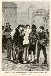 Minden osztály olvasói felfalták a Phileas Fogggal kapcsolatos híreket Jules Verne (1828-1905) nyolcvan nap alatt a világ körül című művéből, amelyet Louis Dumont (sz. 1822) metszett 1873-ban.