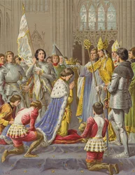 VII. Károly koronázása (chromolitho)