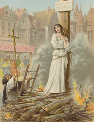 Jeanne DArc kínzása (chromolitho)