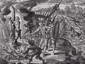 A spanyolok bosszúja Ayolas haláláért, a Gottfrieds Historia Antipodum, pub. 1655-ben, The Romance of the River Plate, 1. évf. Én, W. H. Koebel, 1914