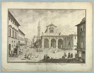 Kilátás Firenzére, tányér a "XXIV. választásból. Kilátás Firenze város fő kerületeire, tereire, templomaira és palotáira"