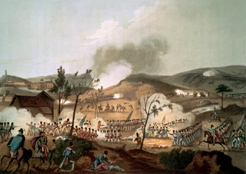 Korunnai csata, 1809. január 17. (színes akvatinta)