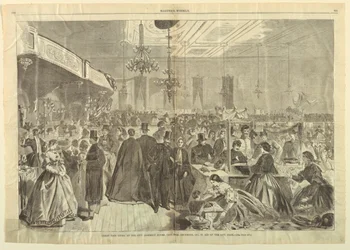 Nagy Vásár Adva a City Assembly Roomsban, New York, 1861. december, Aid of City Poor, Harper