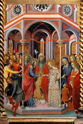 Szűz házassága, Bartolo di Fredi (1330-1410) Szűz történeteit bemutató oltárkép részlete