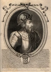IV. Bél Fülöp (1268-1314), francia király portréja – IV. Szép Fülöp (1268-1314) francia király – metszet a „Les Augustes Representations de tous les Kings de France from Pharamond to LouisXIV” című könyvből, Párizs