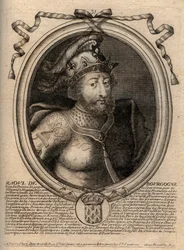 Raoul francia (vagy Rodolphe, 890-936 körül) frankok királyának portréja - Rudolph (Raoul, Rodolphe) burgundiai francia király (923-936) - metszet a 