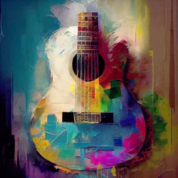 Elektromos rock gitár, hangszer meleg színekkel, Wall Art | Vászonnyomatok