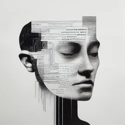 Minimalism Man Face painting, wall Art print on  demand