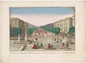 Kilátás a marseille-i sétányra Vista del paseo de la ciudad de Marsella (cím a tárgyon)