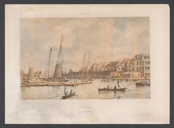 Waaigat és Willemstad városfala Curacao. Waaigat és a városfal Nyugat-India (sorozat címe az objektumon) Kilátások Hollandia Nyugat-Indiájáról (sorozat címe)