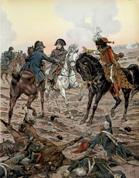 Ausztria hadjárata (1805): Az ulmi csatában (1805. október 15. és 17. között) Louis Alexandre (Louis-Alexandre) Berthier (1753-1815) és Joachim Murat (1767-1815) arra kérte a császárt, hogy távolodjon el csatatér a biztonságáért - In „” Napoleon” by