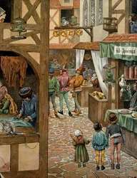 Franciaország története a középkorban: Párizsi utca, miután XI. Lajos, a Körültekintőnek nevezett király (1423-1483) aláírta a péronne-i szerződést Merész Károllyal. A párizsiak papagájokat vásároltak, amelyeket arra tanítottak, hogy „Péronne”-t