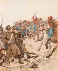 Jacques Marie Gaston Onfroy de Breville dit JOB (1858-1931) – Francia katonaság a napóleoni hadjáratok idején, 1815-ben Marie Louise beceneve, a kozákok elleni harcban, magángyűjtemény