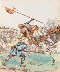 Jacques Marie Gaston Onfroy de Breville dit JOB (1858-1931) - Le reaper de Bouvines (paraszt, aki részt vett az 1214-es bouvines-i csatában), Magángyűjtemény