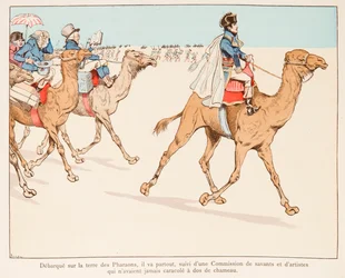 Bonaparte Napóleon egyiptomi hadjáraton a hadsereggel és tudósokkal 1798-ban, magángyűjtemény