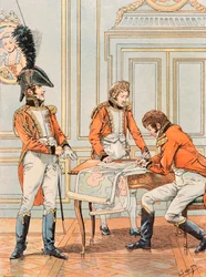 Jacques Marie Gaston Onfroy de Breville munkája során (1858-1931) – A francia csapatok mindenkori felszerelése: Connetable Louis Alexandre Berthier (1753-1815) alelnök tábornoka, Neuchatel herceg, vezérőrnagy, magángyűjtemény