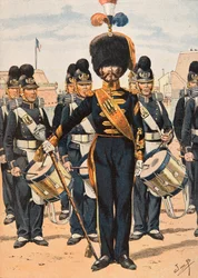 Jacques Marie Gaston Onfroy de Breville a munkahelyén (1858-1931) – A francia csapatok mindenkori felszerelése: a flotta legénységének dobos őrnagya (1837), magángyűjtemény