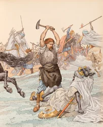 Jacques Marie Gaston Onfroy de Breville dit JOB (1858-1931) – Poitiers-i kovács a 732-es poitiers-i csata során, magángyűjtemény